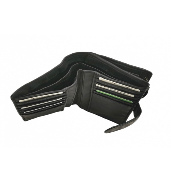 Gianni Conti 🇮🇹 Genuine Leather Wallet - Black - Picture 4 of 5